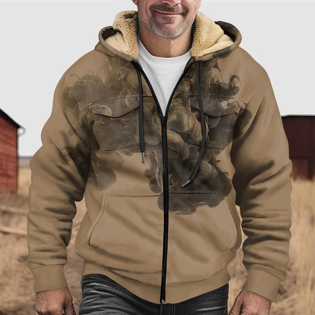 Men's Thickened Button Double Pocket Jacket With Pocket Insert Cotton Jacket