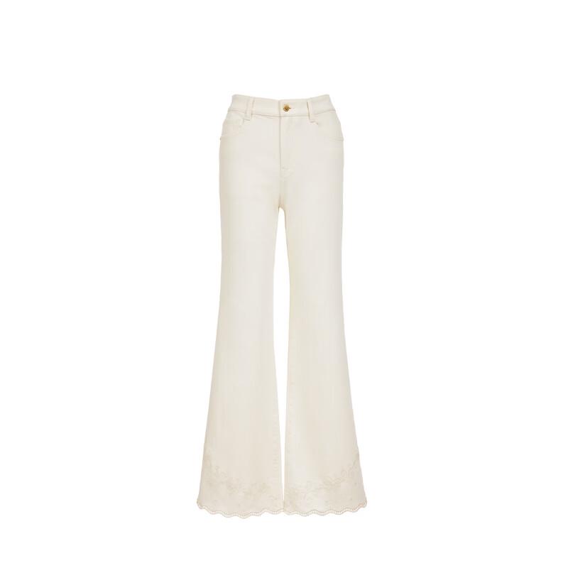 VEROMODA Women's Embroidered Flared Cropped Jeans