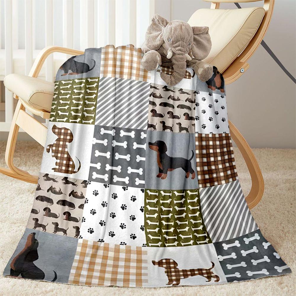 Chihuahua Photo Collage Flannel Blanket,Lightweight,Office Blanket,Sofa Blanket,Comfortable Blanket