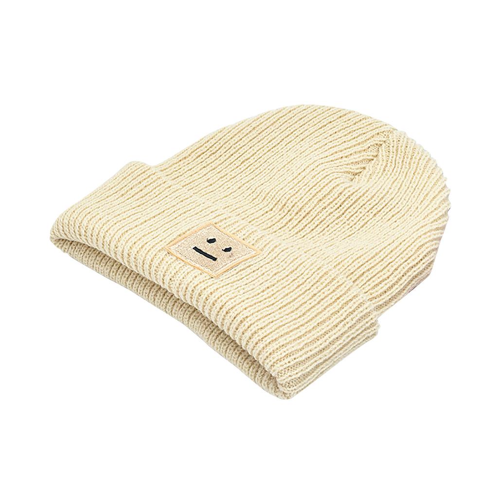 Men's And Women's  And Winter College  Windproof And Warm Expression Embroidered Knitted Hat