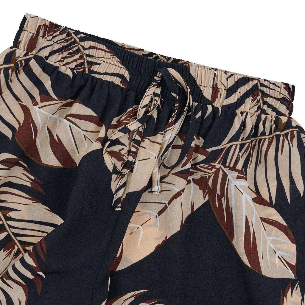 Summer Women's Printed Casual Vacation Style Cardigan And Shorts Set