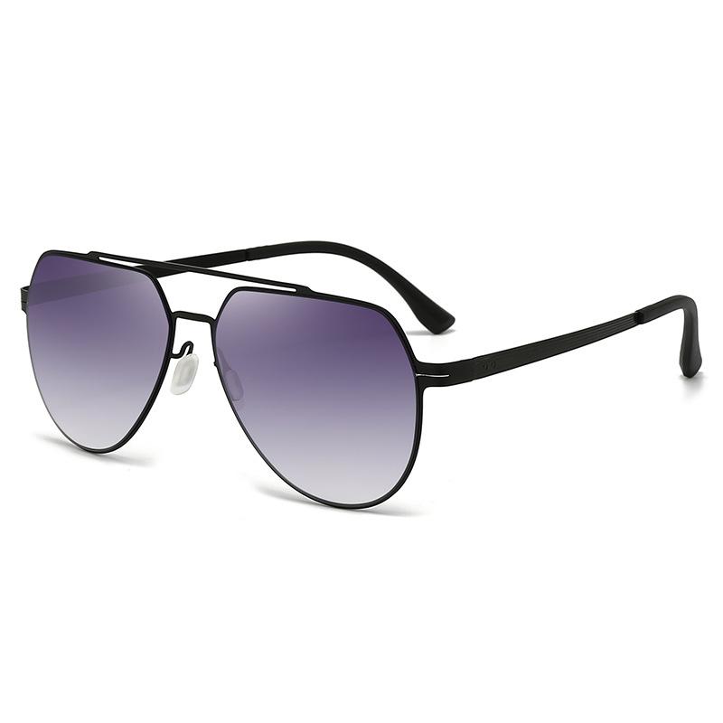 New ultra-light men's double beam sunglasses, high-end driving fishing sunglasses, fashionable double beam toad sunglasses