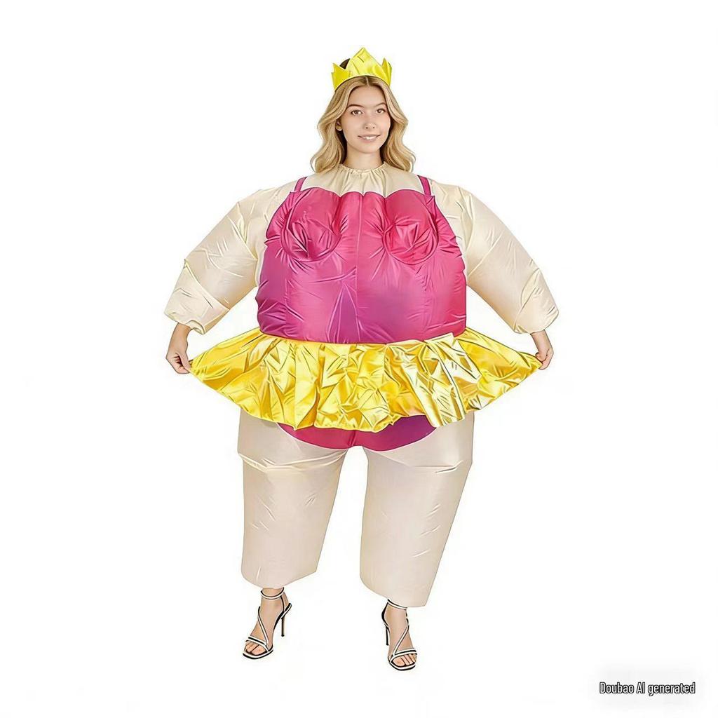 Halloween Inflatable Fat Doll Cartoon Ballet Costume - Funny Party Suit