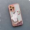 Lovely Cats Flower Case For iPhone 16 15 14 Plus Pro Max 13 12 11 Pro Max Mini 7 8 Plus X XR XS SE2 Phone Cases Shockproof Cover