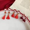 Tassel New Year Horse Earrings Cartoon Horse Horse Mascot Drop Earrings Red Pony Earrings Gift