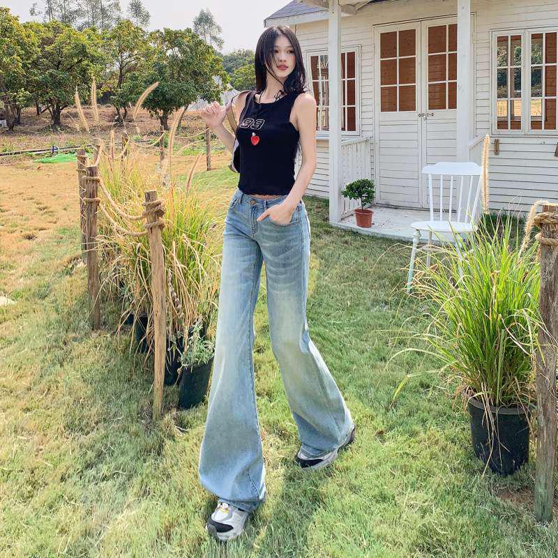 Women s Retro Ice Blue Slimming Flared Bootcut Jeans S