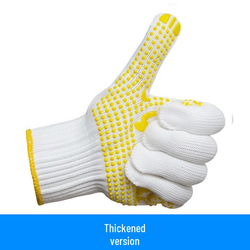 Anti-Slip, Wear-Resistant Cotton Work Gloves for Men & Women - Thickened & Breathable for Construction Sites