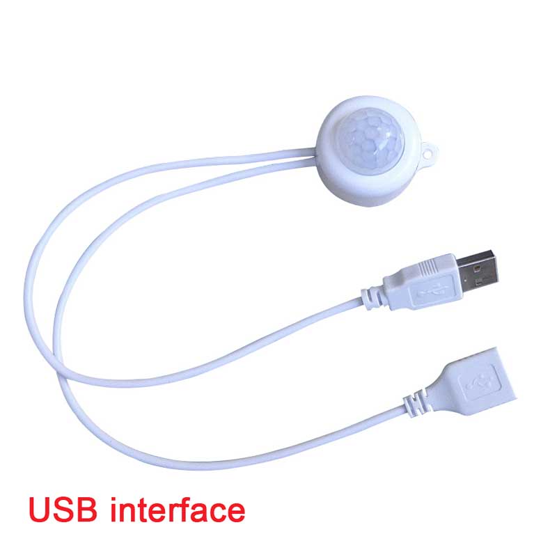 DC 5-24V PIR Infrared Motion human body Sensor Detector USB interface 5.5 DC Plug Mini Corridor Closet Underbed LED Light Switch