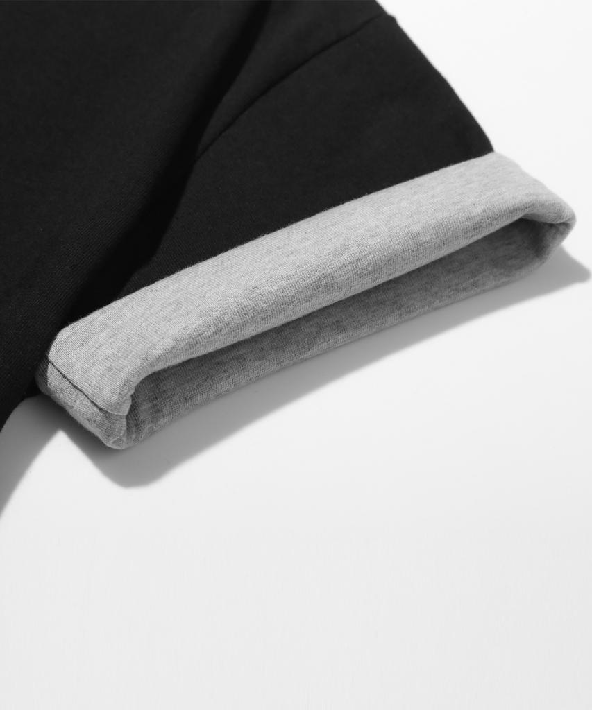 Peideu Pd Small Daisy Roll-Up Crop Short Sleeve Tee Black