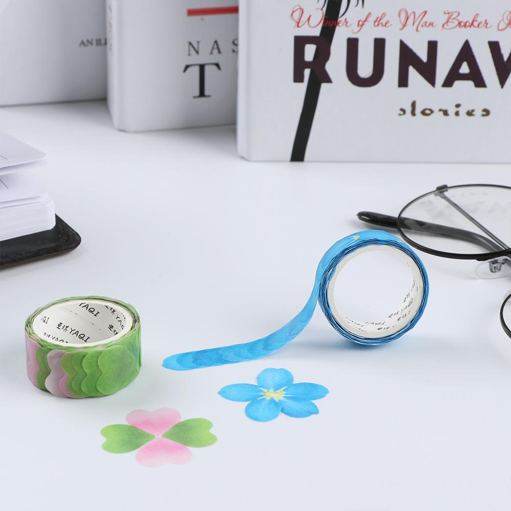 200PCS Adhesive Sticker Stylish Flower Petals Tape Scrapbooking Sticky Paper Masking Tape