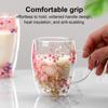 Dry Flower Double-layer Glass Cup Heat Resistant High Borosilicate Coffee Cup with Handle Household TeaCup Double Wall Glass Mug