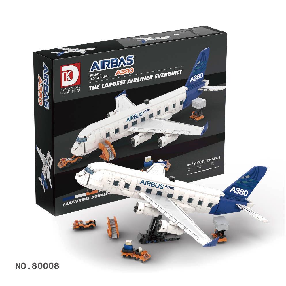 Dekec Chuangxiang 80008 Модель Airbus A380 Образовательный конструктор Совместимый с Lego