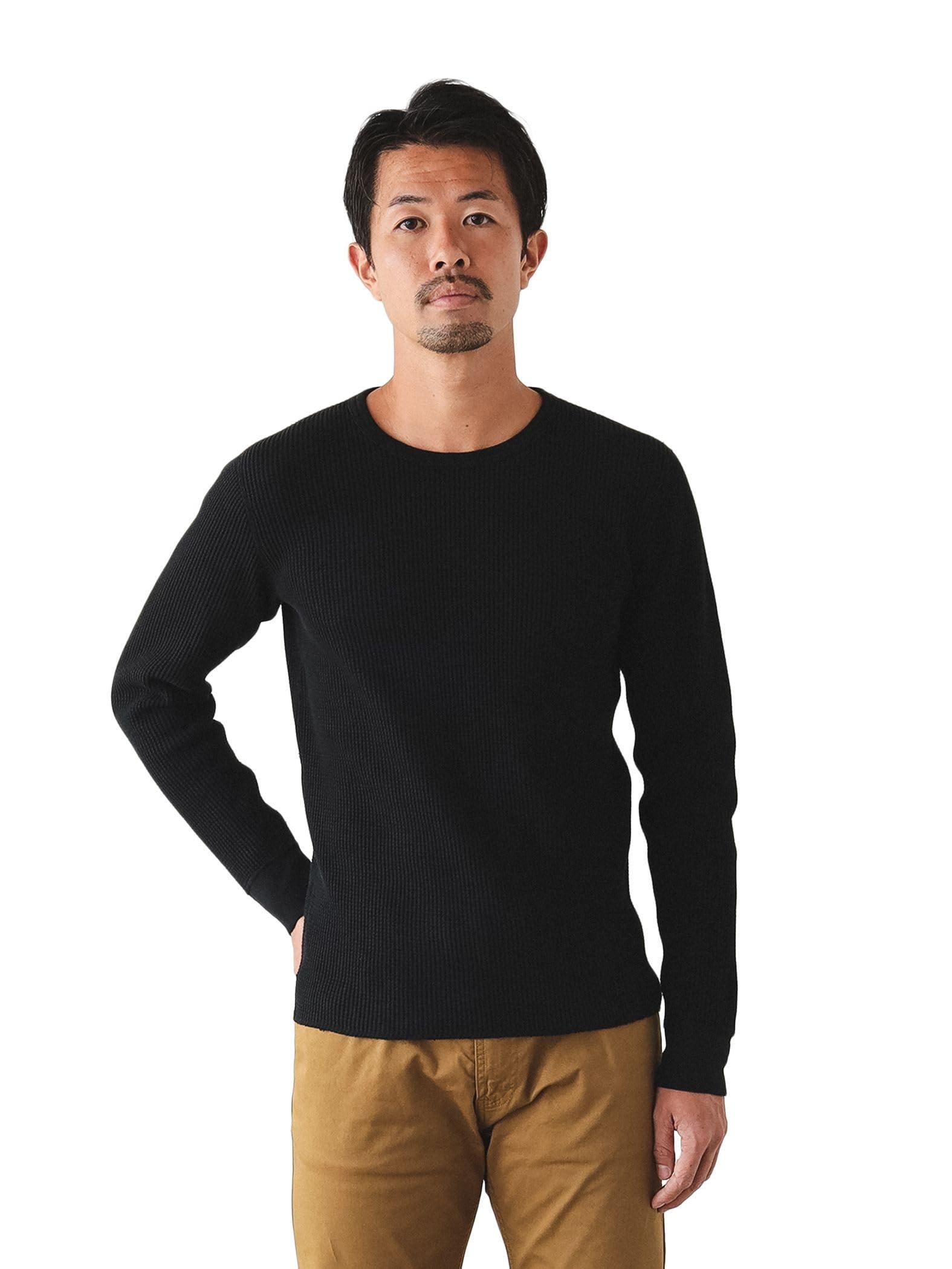 

Beams Men s Thermal T-Shirt, Black, Size S (11140656103)