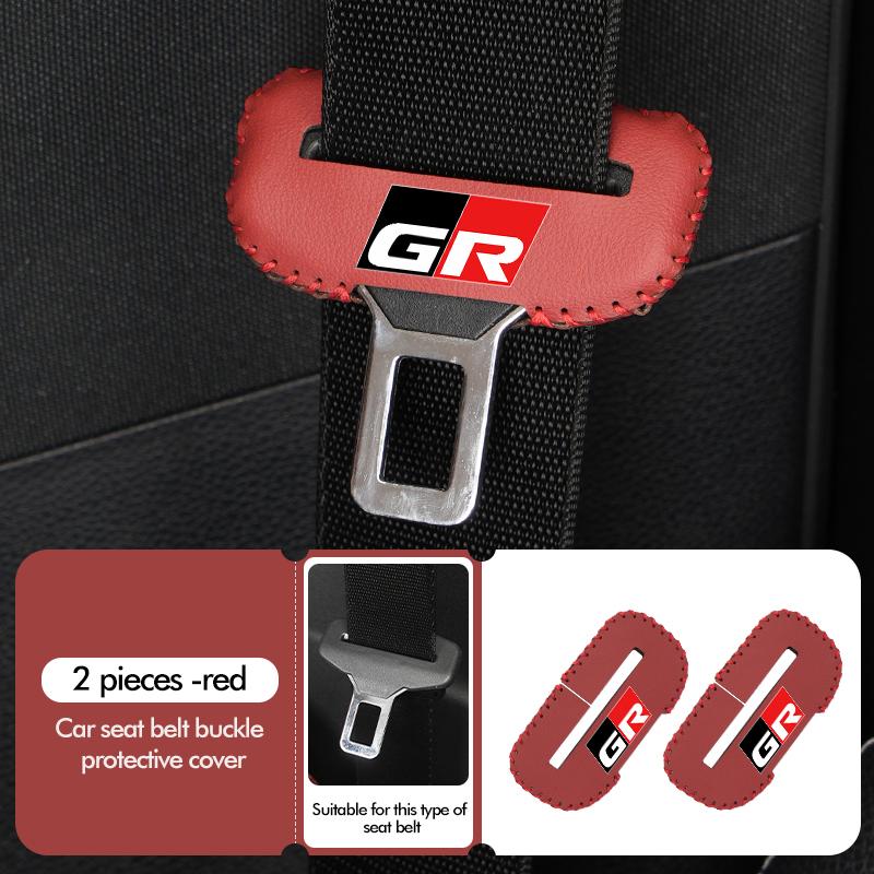 MZD1  For Toyota Car Seat Belt Buckle Plug Leather Car Seat Belt Clip Protective Covers Crown GR Corolla YARIS Auris C-HR Hilux Vios