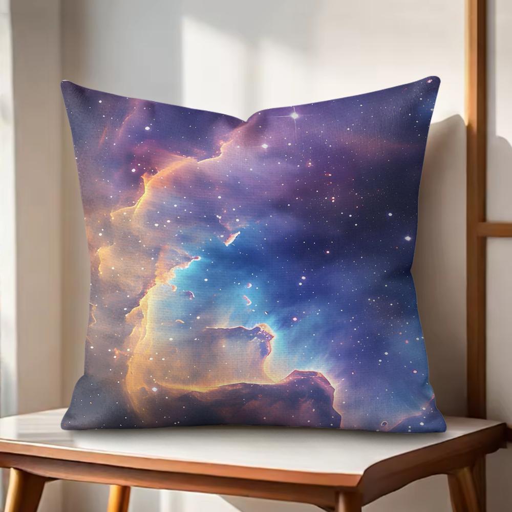 Starry Sky Cushion Cover Natural Linen Organic Fabric DoubleSided Printing Couch Pillow Covers Home Decor Gift