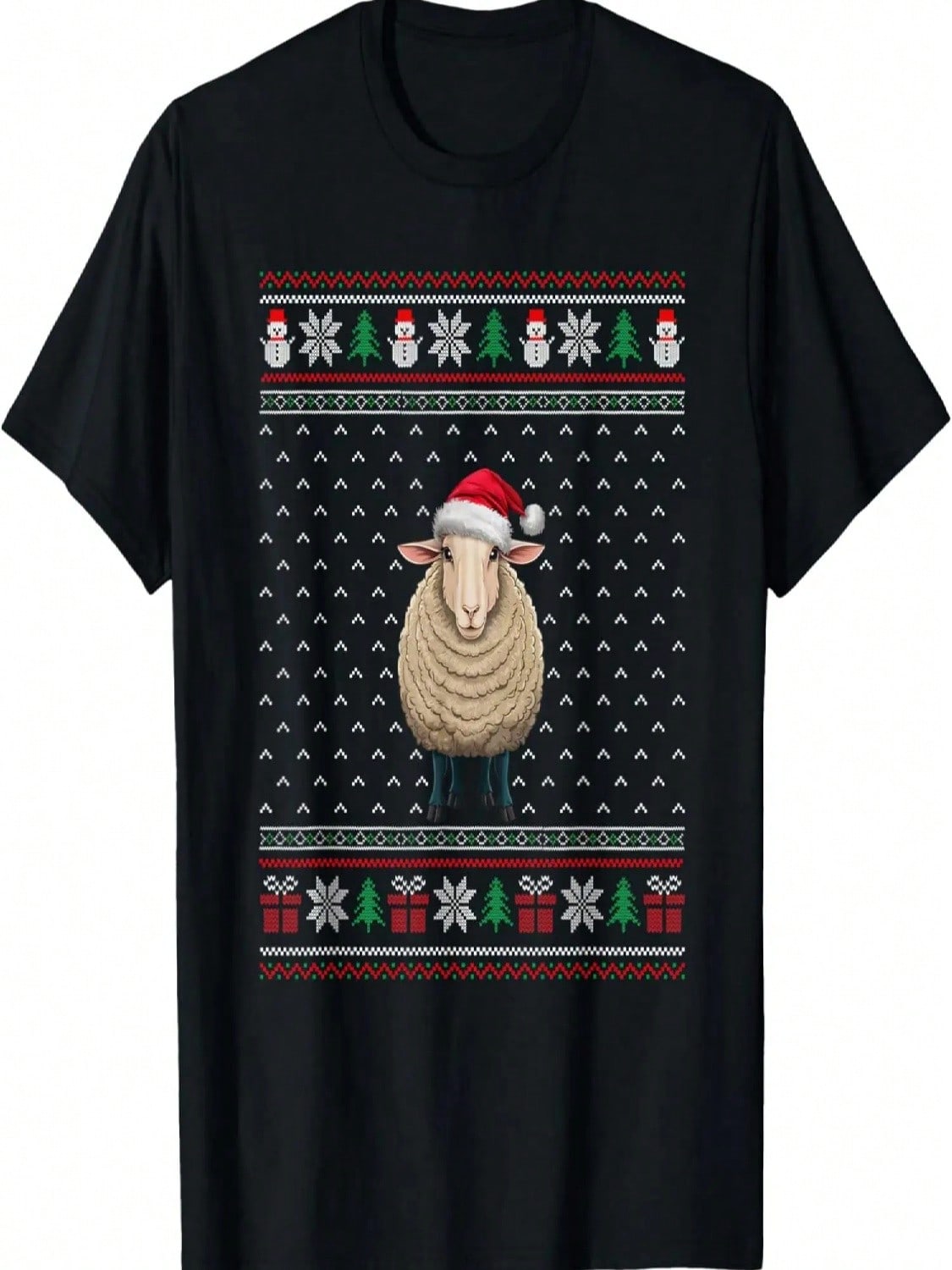 Sheep Wearing Santa Hat Ugly Xmas Sheep Lovers T-Shirt S разноцветный
