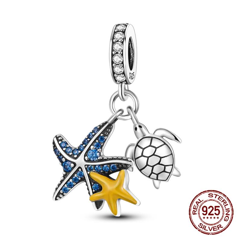 Copper Ocean Theme Turtle Octopus Seashells Charms Beads Fit Original Bracelets Diy Jewelry Making Women