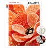 Pearl Art Canvas Wall Decoration Bedroom Living Room Pearl Mosaic Orange Flower Floral Beads Embroidery Textured Handmade Artwork