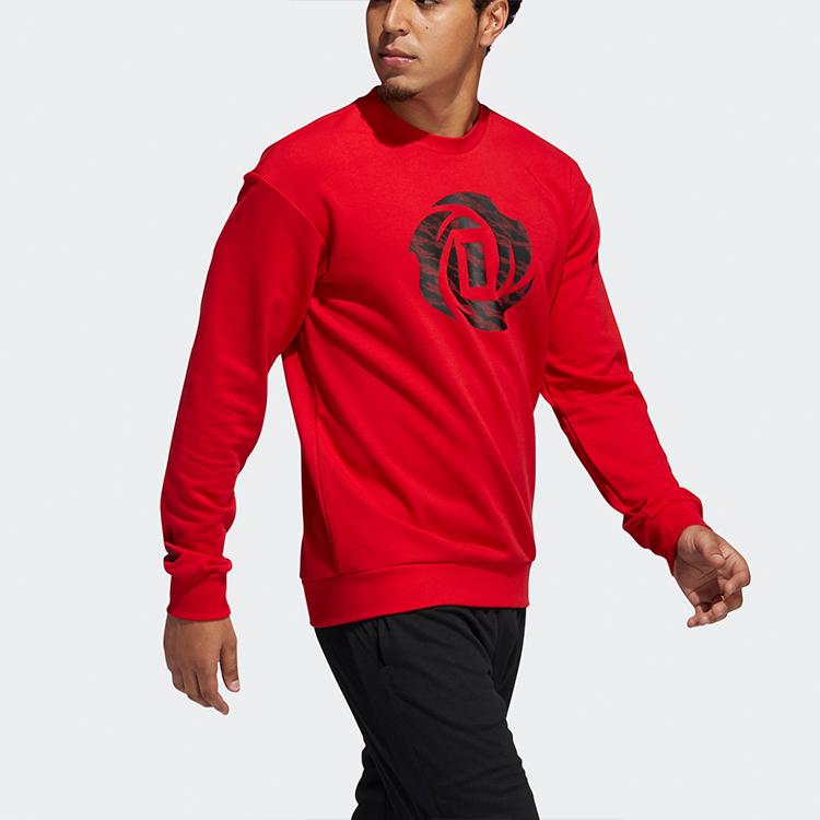 Adidas Rose Crew Neck Pullover Sweatshirt Men Tops Crimson GP6116