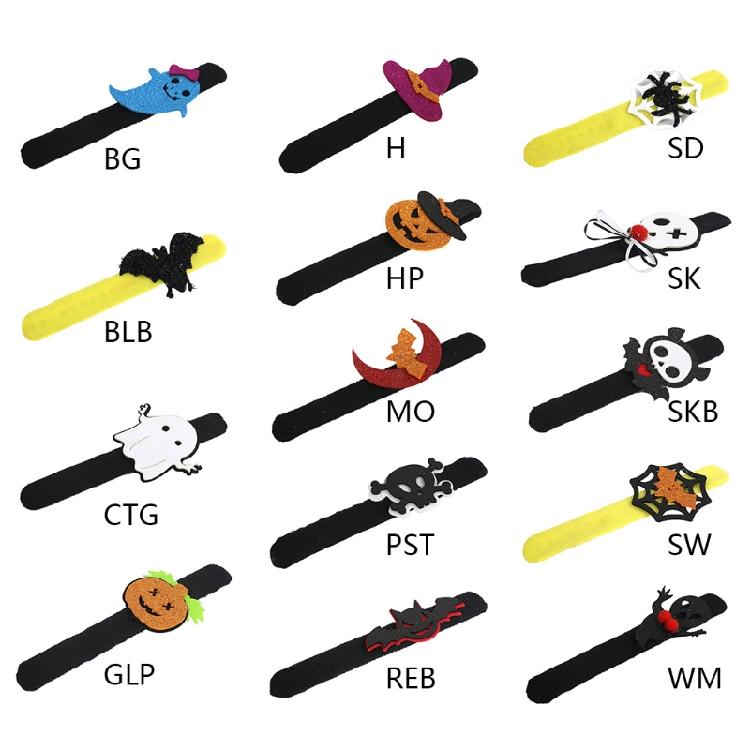 Bracelets Claquants Rétro Cadeaux de Fête avec Motif Varié Design Fantôme Citrouille