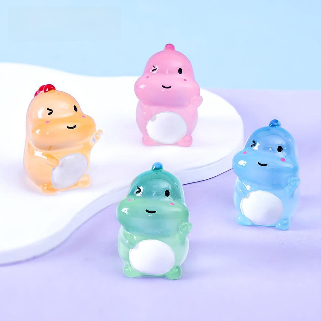 Glowing Colorful Dinosaur Figurines Cute Resin Garden Ornaments For Desktop Decoration
