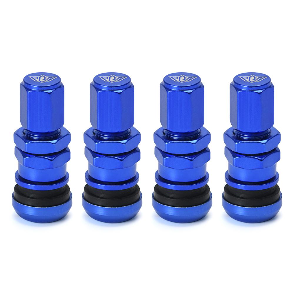 4 pièces / set Valve d'air universelle pour pneu tubeless de roue de moto et de voiture, bouchons d'air pour tige de valve de pneu, tige de valve d'air en métal aluminium VR-WR11