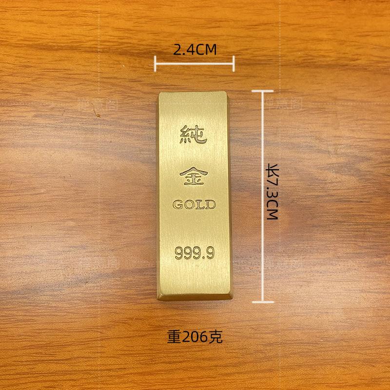 

Імітація злитка Фальшивий суцільний латунний брусок Орнамент Подарунок на відкриття Китайський золотий реквізит