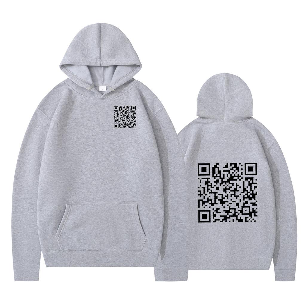 Cross-border Hoodies, New Printed Styles, QR Code Scans, Loose Men's and Women's Hoodies