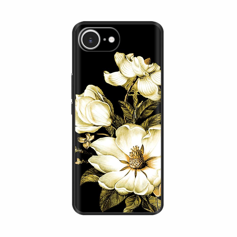 Soft TPU Black Silicon Phone Case For iPhone 16E iPhone16E SE 2025 SE4 5G Painted Shockproof Shell Cover Cases Bumper Funda Capa