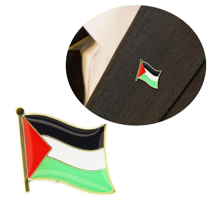 Palestine Flag Lapel Pin Metal Badges Symbol National World Flags Palestine Brooch Alloy Pins Cowboy Clothes Bag Pin