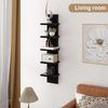 5-stufiges wandmontiertes Bücherregal Schweberegale Holzregal Dekor für Badezimmer Lagerregal Dicke Wand Küchenregal Organizer