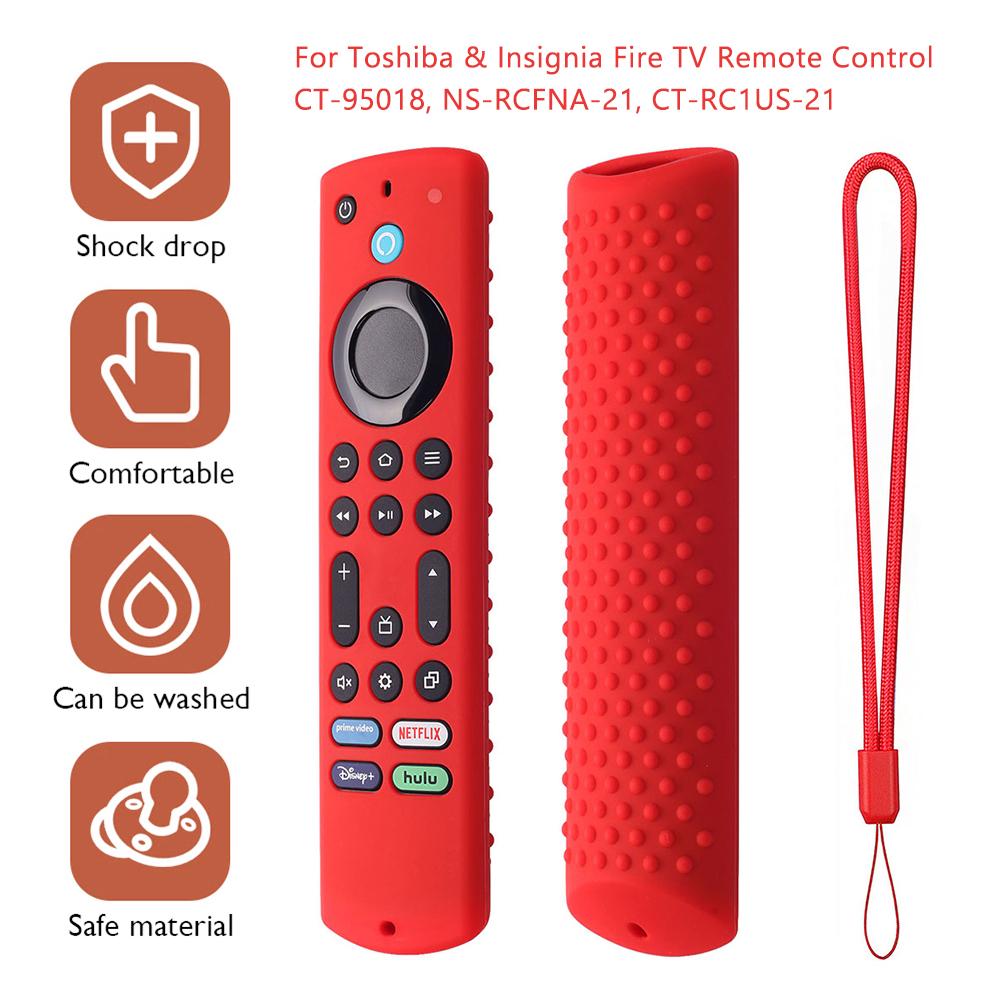 Silicone Cover For Toshiba/Insignia Fire TV(NS-RCFNA-21/CT-RC1US-21/CT95018) Remote Control Case Dustproof Shockproof Protector
