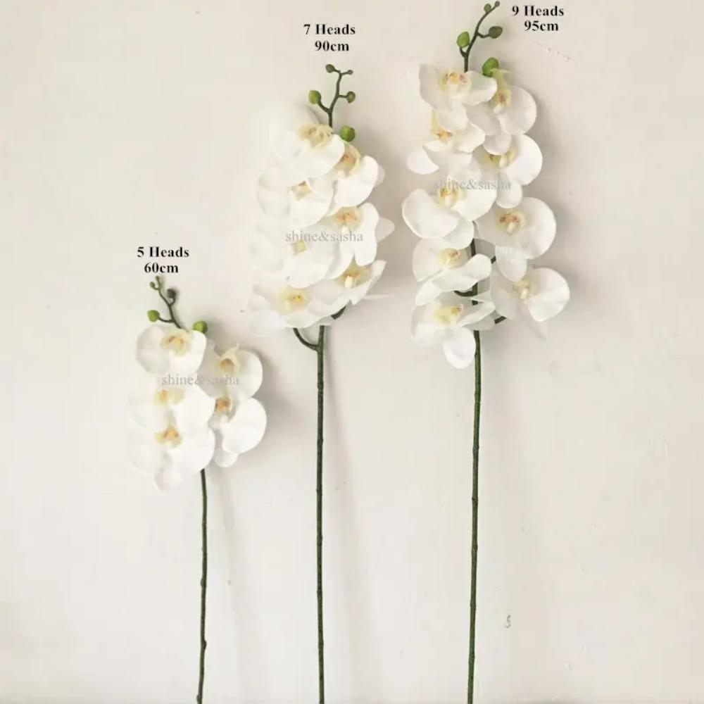 Latex 9-Heads Artificial Butterfly Orchid  3Dprint  Large Size  Fake Phalaenopsis Silicon PU Real Touch Wedding Home Decor