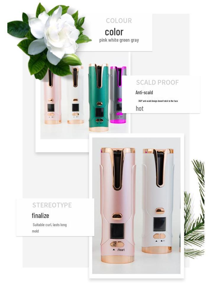 Wireless Automatic Mini Curling Iron with Smart Charging and Anti-Scald Technology
