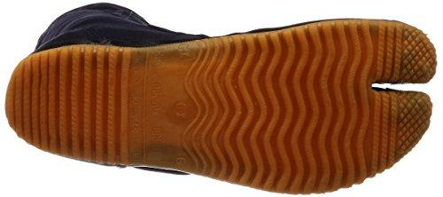 Nissin Rubber Men's Long Work Boots for Self-Gardening, Split Toe, Velcro Closure, No Toe Cap, Navy, Size 26.5 cm
