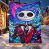 The Nightmare Before Christmas Pattern Blanket for Home Decoration, Bed, Sofa, Car Travel, Camping, Suitable for All Seasons, Birthday Christmas Gift
