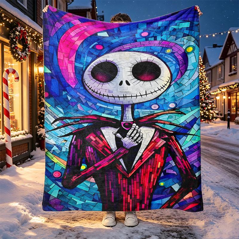 The Nightmare Before Christmas Pattern Blanket for Home Decoration, Bed, Sofa, Car Travel, Camping, Suitable for All Seasons, Birthday Christmas Gift