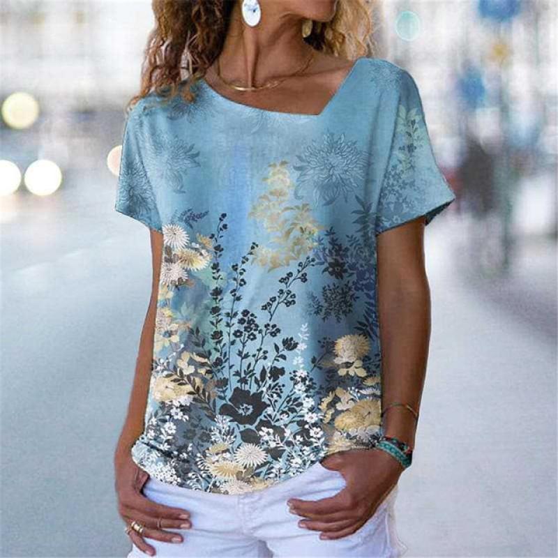 Элегантная женская футболка с 3D принтом — фото 17