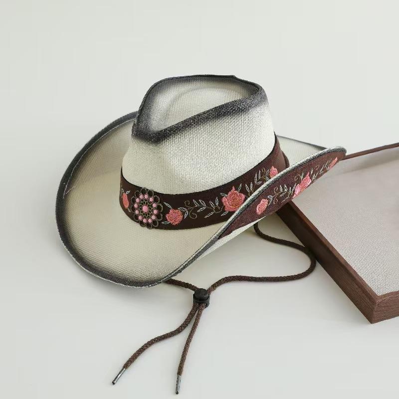 New Embroidery Accessories Straw Cowboy Hat For Women And Men – Western Sun Hat For Country Concert Rodeo And Cowgirl Outfit