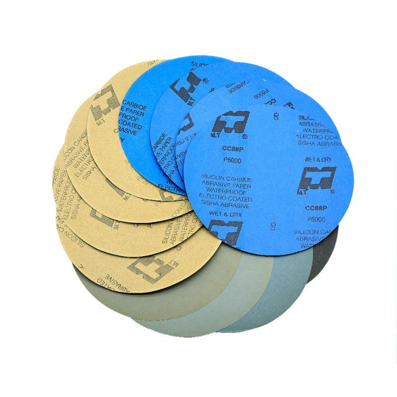 8" Gold-Appearance Silicon Carbide Round Sandpaper - MT Brand 9" Grinding & Polishing Sheets for Wet Use