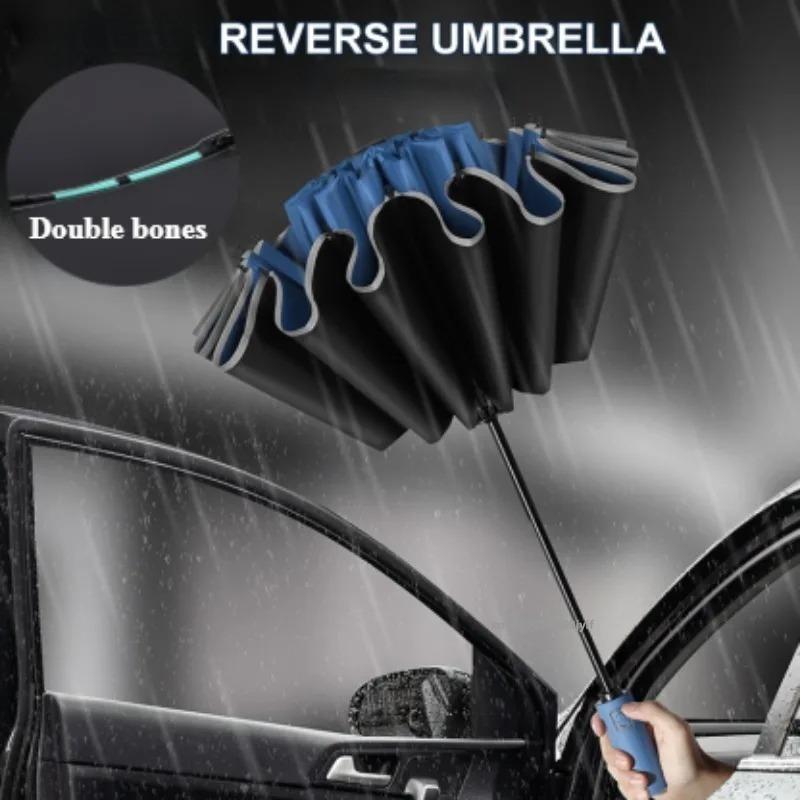 Automatic Reverse Folding Umbrella UV Blocking Sun Umbrella for Men Women 8K/10K 32/40 Bones Windproof Parasol
