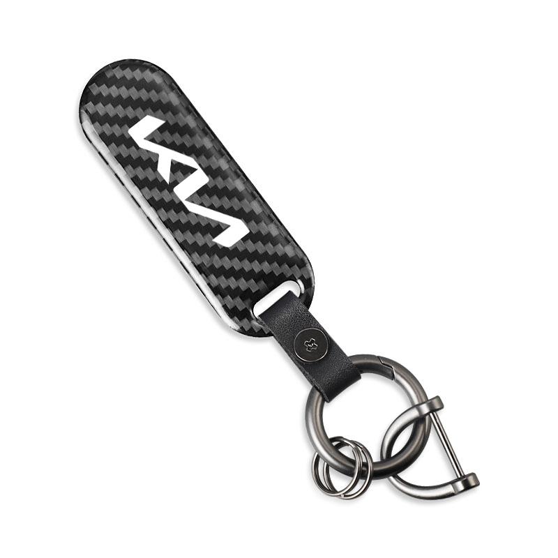 NYOJ2 Car Keychain Carbon Fiber Zinc Alloy Key Chian Ring For KIA Ceed RIO K9 Sorento Carnival Stinger Forte Niro Soul EV9 EV6 Stonic