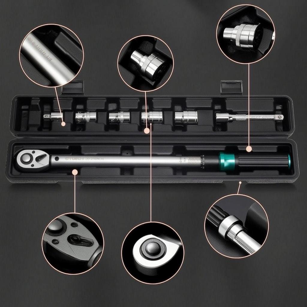Tire Fastening Tension Wrench Kit 7-Piece Tool Ratcheting for Garage