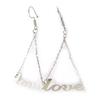 Les Trésors De Lily [M8122] - Silver 'Love' Designer Earrings