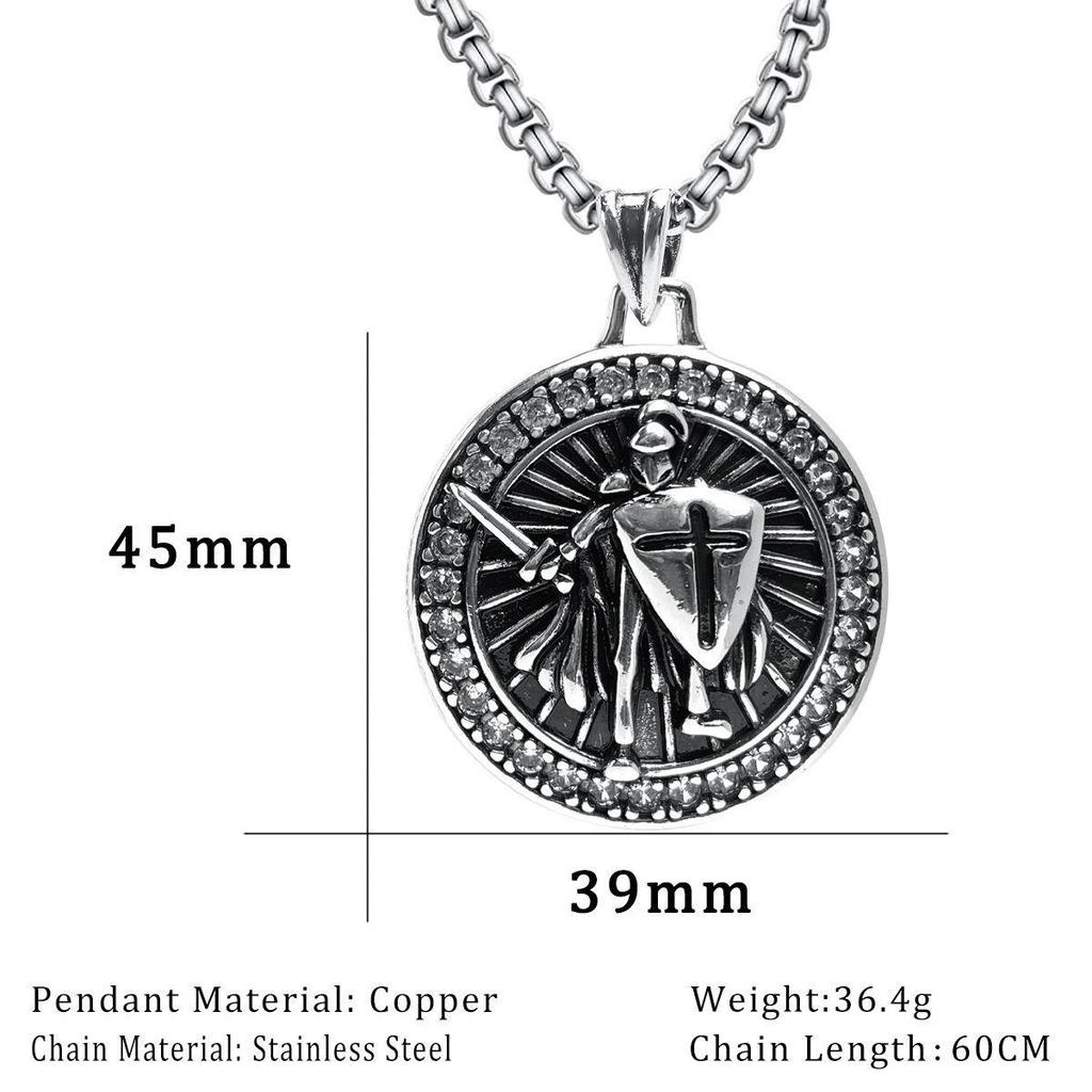Xiweier Gothic Punk Hip Hop Round Pendant Necklace