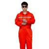 Unisex Work Overalls Hooded Drawstring Wear-resistant Reflective Zipper Work Clothes Loose Pockets Safety Worker Coveralls