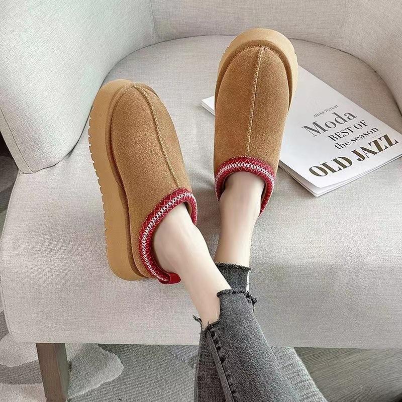 Women's Ethnic Style Velvet Snow Boots 2025 - Fashionable, Genuine Leather, Thickened, Anti-Slip, All-Match Winter Footwear