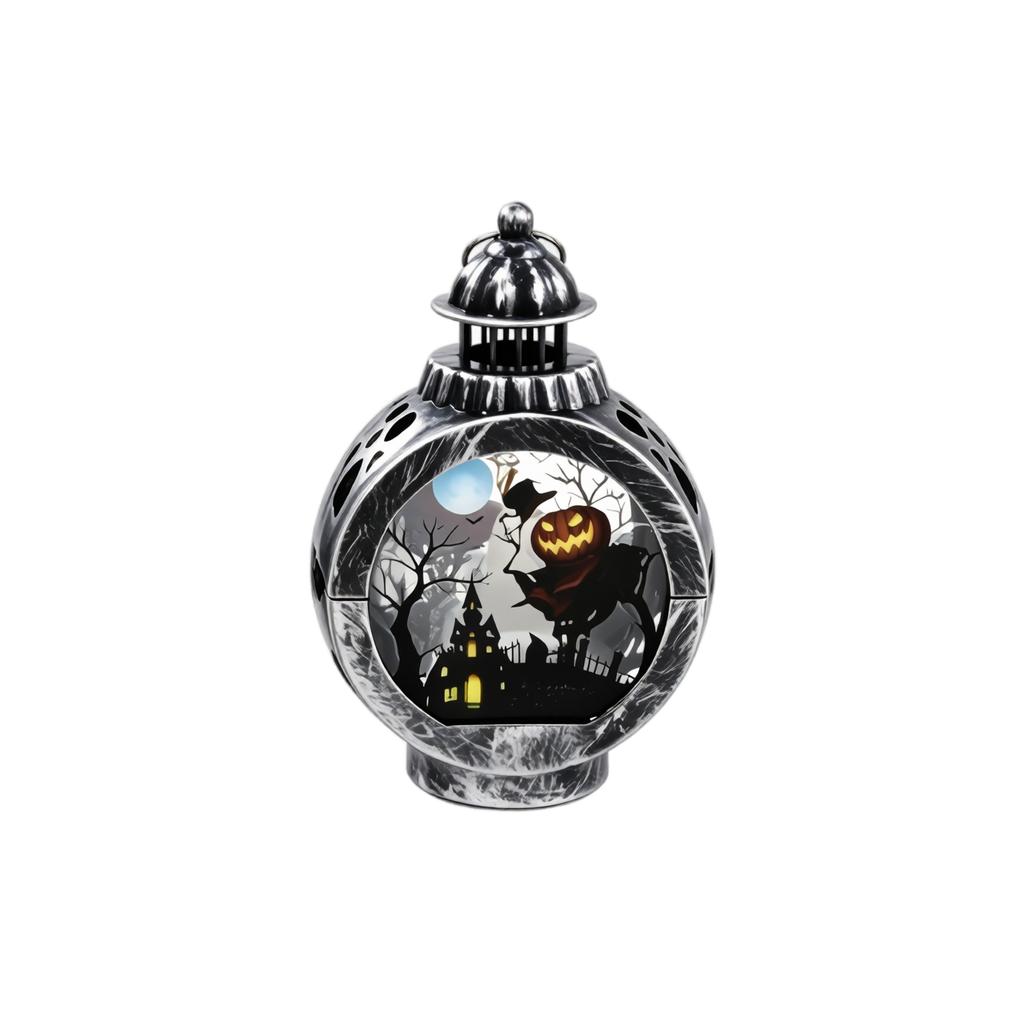 Halloween LED Lantern Electronic Candle Light Battery Operated Tabletop Night Light Pumpkin Design Party Decoration Indoor Outdoor Use