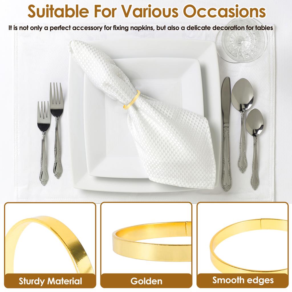 16/100 Metal Napkin Rings Delicate Gold Napkin Ring Rack Simple Napkin Buckle For Wedding Banquet Table Decoration Napkin Rings