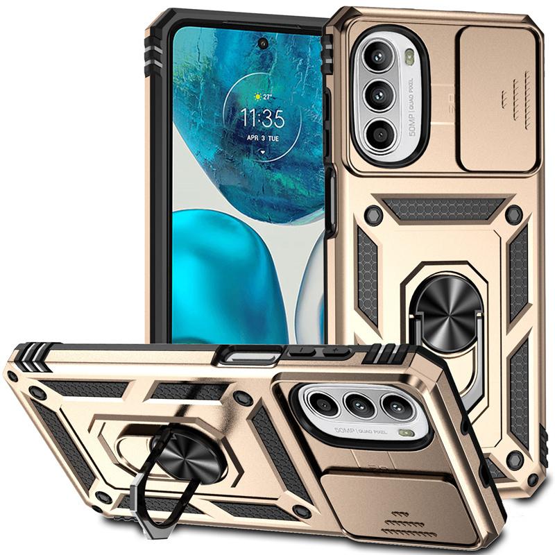 For Motorola G52 G82 Case Shockproof Armor Slide Camera Protect Funda For Moto G52 G82 G 52 82 Magnetic Holder Ring Back Cover